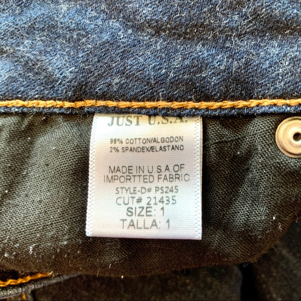 JUST USA Dark Wash Denim Skinny Jeans Size 1 - Picture 5 of 6